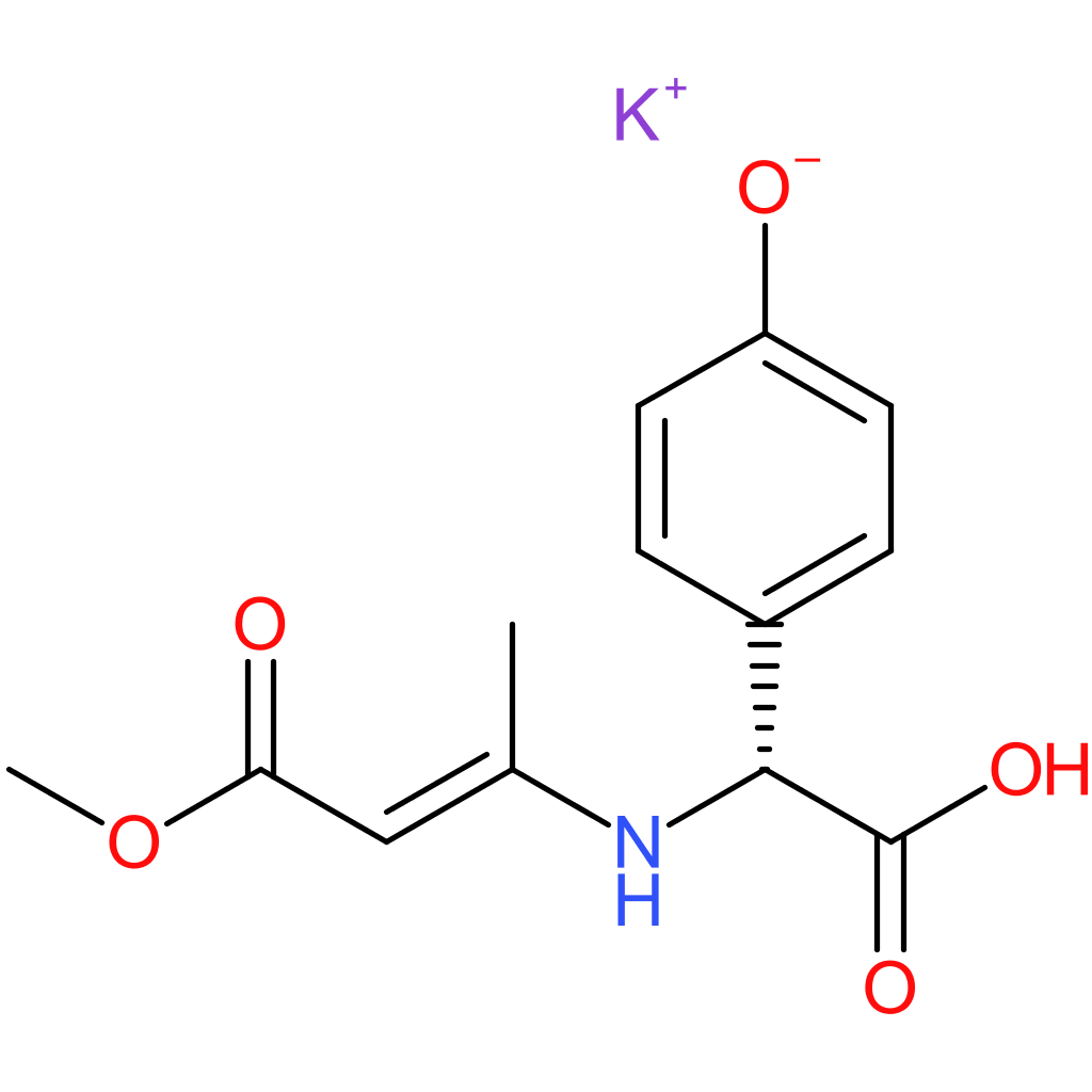 Potassium 2-(4-hydroxyphenyl)-2-((4-methoxy-4-oxobut-2-en-2-yl)amino)acetate