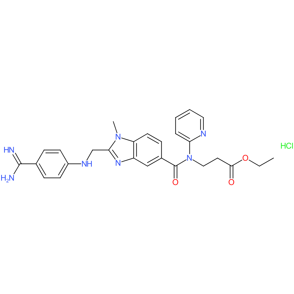 Ethyl 3-(2-(((4-carbamimidoylphenyl)amino)methyl)-1-methyl-N-(pyridin-2-yl)-1H-benzo[d]imidazole-5-carboxamido)propanoate hydrochloride