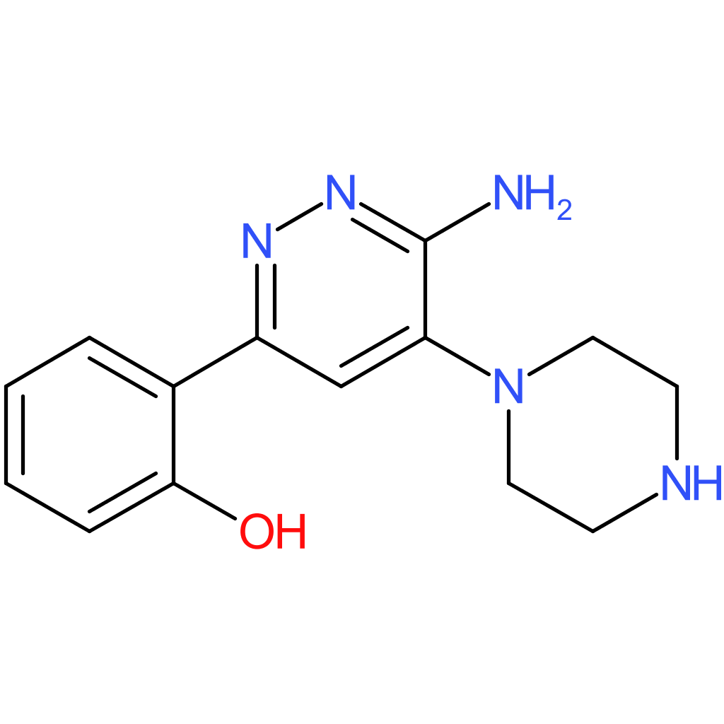 2-(6-amino-5-(piperazin-1-yl)pyridazin-3-yl)phenol