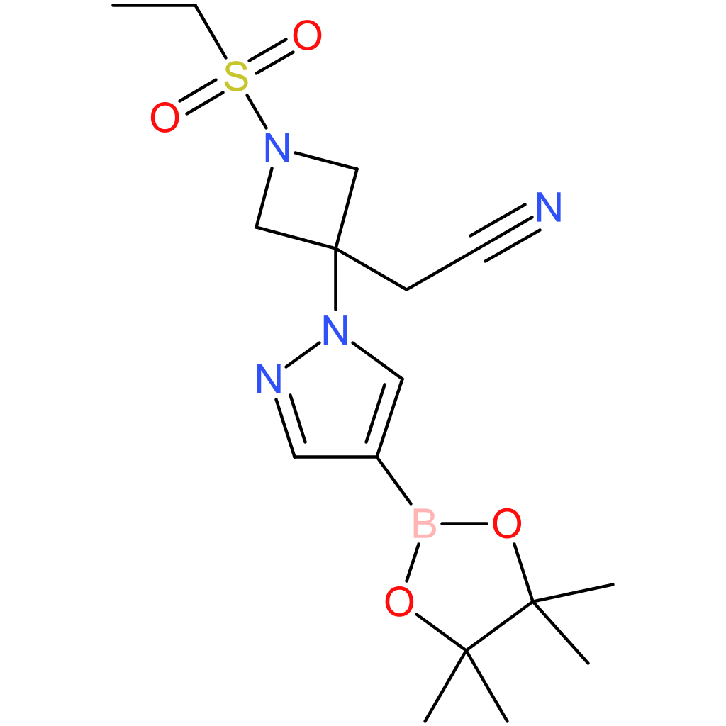 2-[1-(ethanesulfonyl)-3-[4-(4,4,5,5-tetramethyl-1,3,2-dioxaborolan-2-yl)-1H-pyrazol-1-yl]azetidin-3-yl]acetonitrile