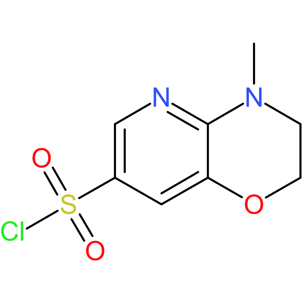 4-Methyl-3，4-dihydro-2H-pyrido[3，2-b][1，4]oxazine-7-sulfonyl chloride