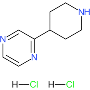 Pyrazine, 2-(4-piperidinyl)-, hydrochloride (1:2)
