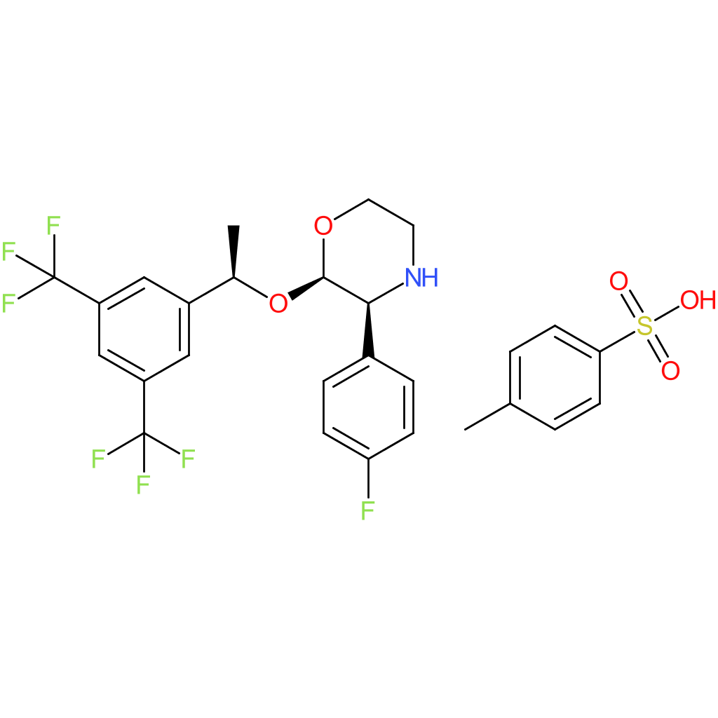(2R,3S)-2-((R)-1-(3,5-Bis(trifluoromethyl)phenyl)ethoxy)-3-(4-fluorophenyl)morpholine 4-methylbenzenesulfonate