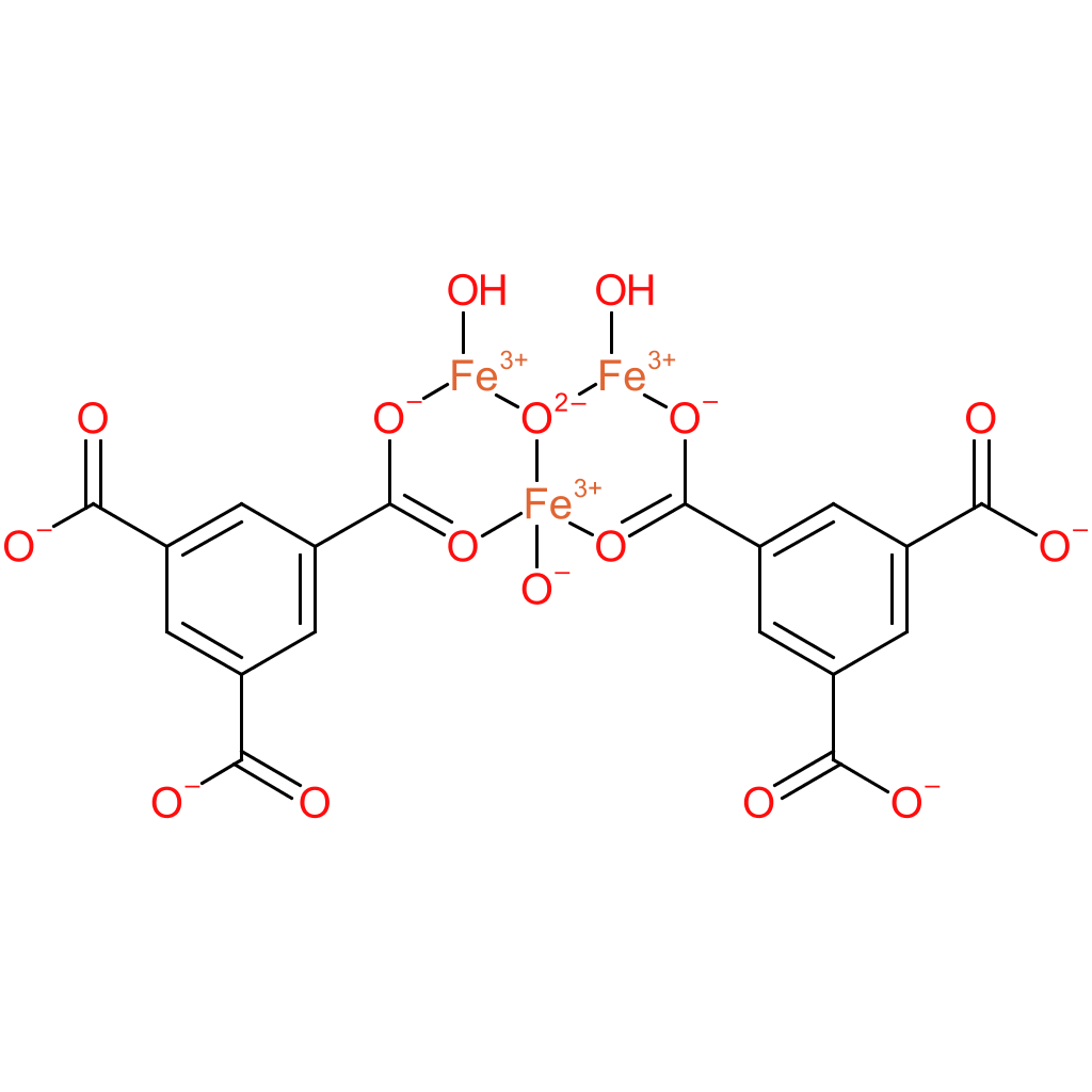 Iron(III) 1,3,5-benzenetricarboxylate hydrate, porous (F-free MIL-100(Fe), KRICT F100) [Iron trimesate]