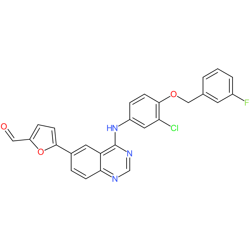5-(4-((3-Chloro-4-((3-fluorobenzyl)oxy)phenyl)amino)quinazolin-6-yl)furan-2-carbaldehyde