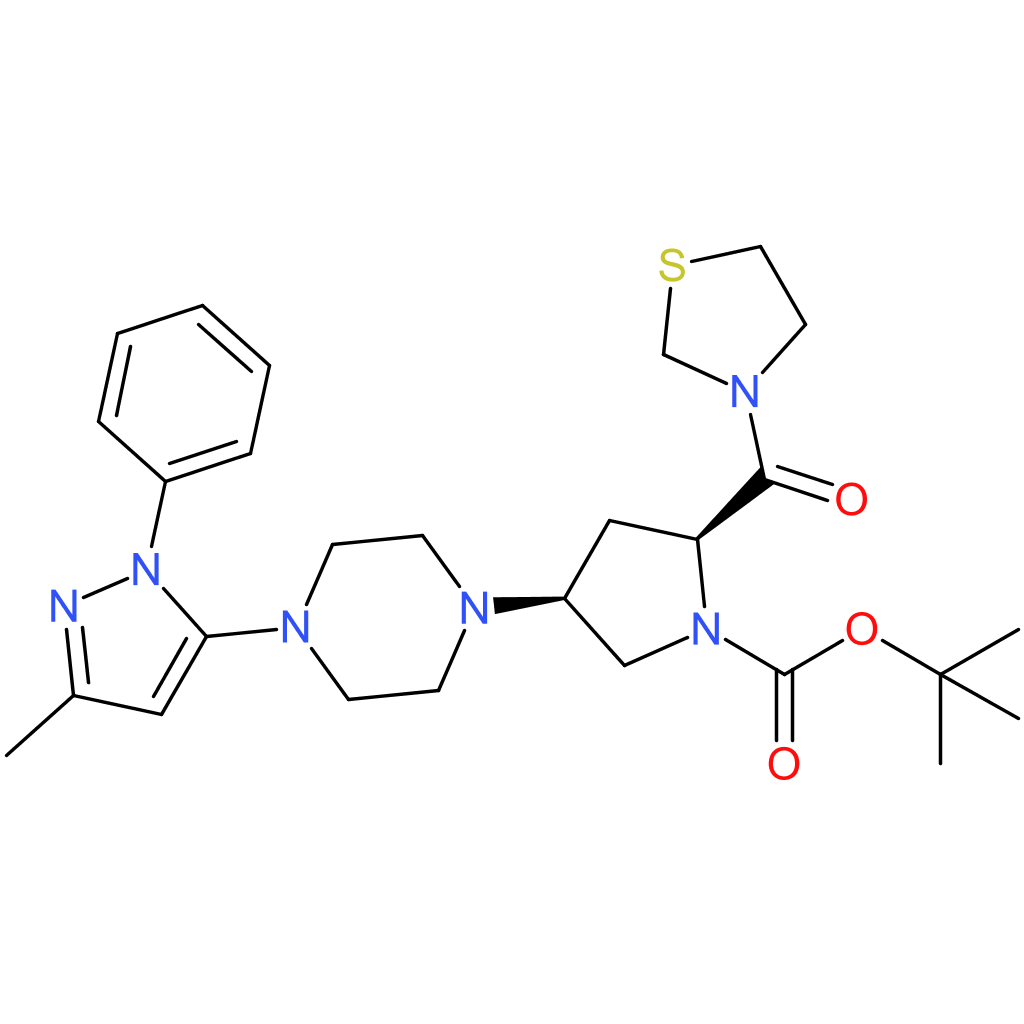 tert-Butyl (2S,4S)-4-4-(3-Methyl-1-phenyl-1H-pyrazol-5-yl)piperazin-1-yl-2-(1,3-thiazolidin-3-yl)carbonylpyrrolidine-1-carboxylate