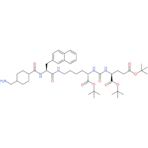Ditert-butyl (2S)-2-[[(2S)-6-[[(2S)-2-[[4-(aminomethyl)cyclohexanecarbonyl]amino]-3-naphthalen-2-ylpropanoyl]amino]-1-[(2-methylpropan-2-yl)oxy]-1-oxohexan-2-yl]carbamoylamino]pentanedioate