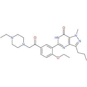 7H-Pyrazolo[4,3-d]pyrimidin-7-one,5-[2-ethoxy-5-[2-(4-ethyl-1-piperazinyl)acetyl]phenyl]-1,6-dihydro-1-methyl-3-propyl-
