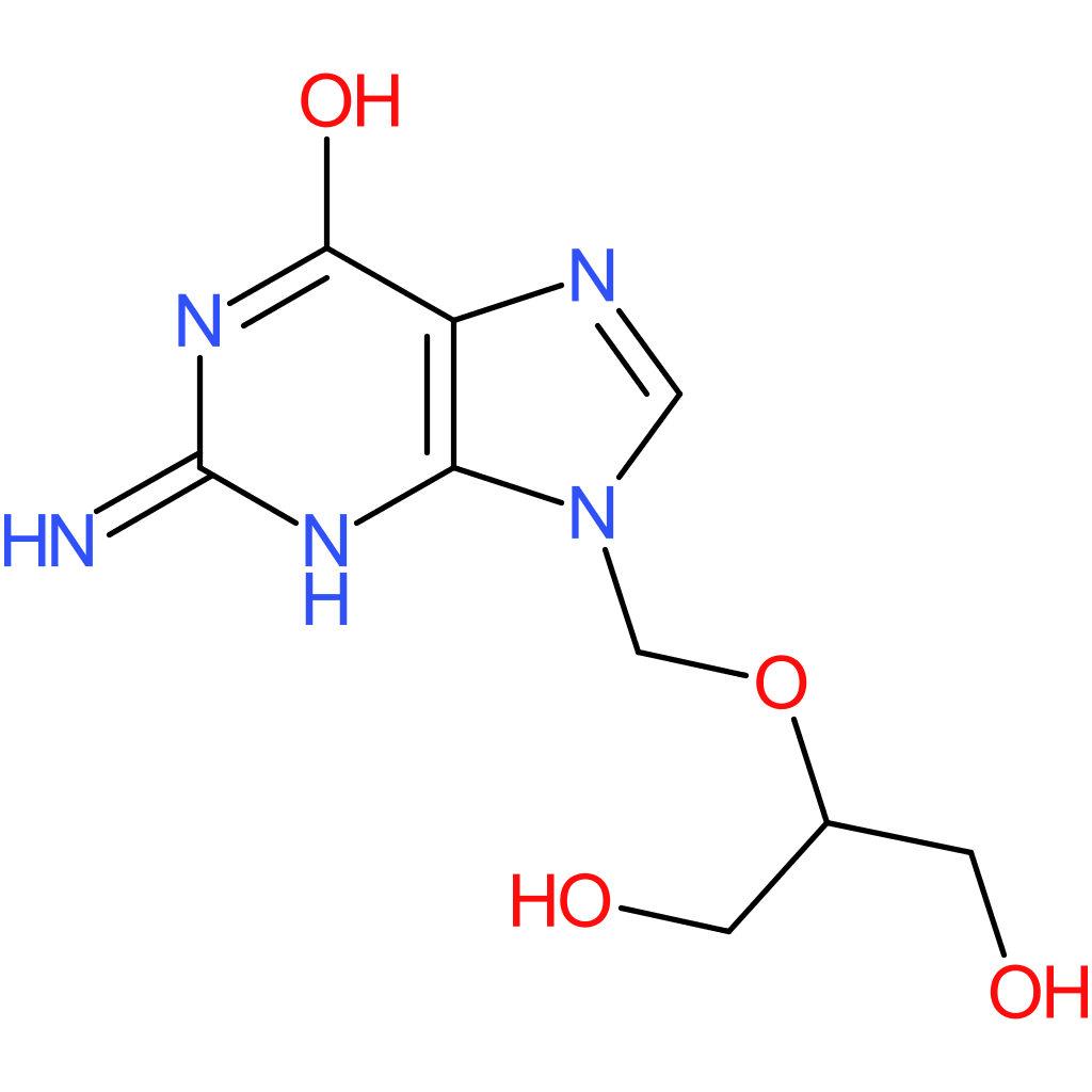 2-Amino-9-(((1,3-dihydroxypropan-2-yl)oxy)methyl)-1H-purin-6(9H)-one