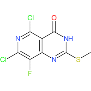 Pyrido[4,3-d]pyrimidin-4(3H)-one, 5,7-dichloro-8-fluoro-2-(methylthio)-