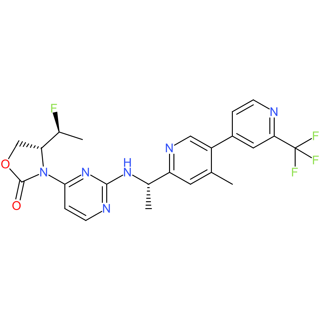 (4R)-4-[(1S)-1-fluoroethyl]-3-[2-[[(1S)-1-[4-methyl-5-[2-(trifluoromethyl)pyridin-4-yl]pyridin-2-yl]ethyl]amino]pyrimidin-4-yl]-1,3-oxazolidin-2-one