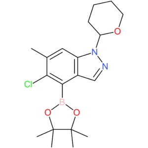 5-Chloro-6-methyl-1-(tetrahydro-2H-pyran-2-yl)-4-(4,4,5,5-tetramethyl-1,3,2-dioxaborolan-2-yl)-1H-indazole