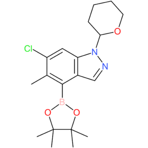 6-chloro-5-methyl-1-tetrahydropyran-2-yl-4-(4,4,5,5-tetramethyl-1,3,2-dioxaborolan-2-yl)indazole