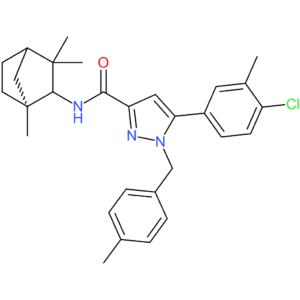 5-(4-Chloro-3-methylphenyl)-1-((4-methylphenyl)methyl)-N-(1,3,3-trimethylbicyclo(2.2.1)hept-2-yl)-1H-pyrazole-3-carboxamide (1S-endo)-