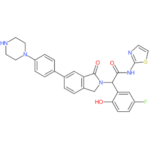 2-(5-fluoro-2-hydroxyphenyl)-2-(1-oxo-6-(4-(piperazin-1-yl)phenyl)isoindolin-2-yl)-N-(thiazol-2-yl)acetamide