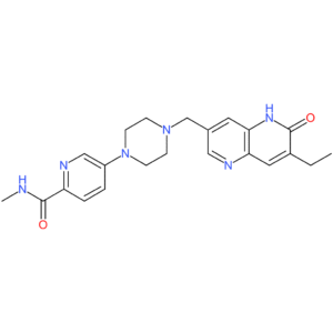 5-[4-[(7-ethyl-6-oxo-5H-1,5-naphthyridin-3-yl)methyl]piperazin-1-yl]-N-methylpyridine-2-carboxamide