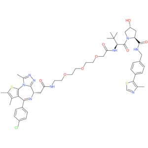(2S,4R)-1-((S)-2-(Tert-butyl)-17-((S)-4-(4-chlorophenyl)-2,3,9-trimethyl-6H-thieno[3,2-f][1,2,4]triazolo[4,3-a][1,4]diazepin-6-yl)-4,16-dioxo-6,9,12-trioxa-3,15-diazaheptadecanoyl)-4-hydroxy-N-(4-(4-methylthiazol-5-yl)benzyl)pyrrolidine-2-carboxamide