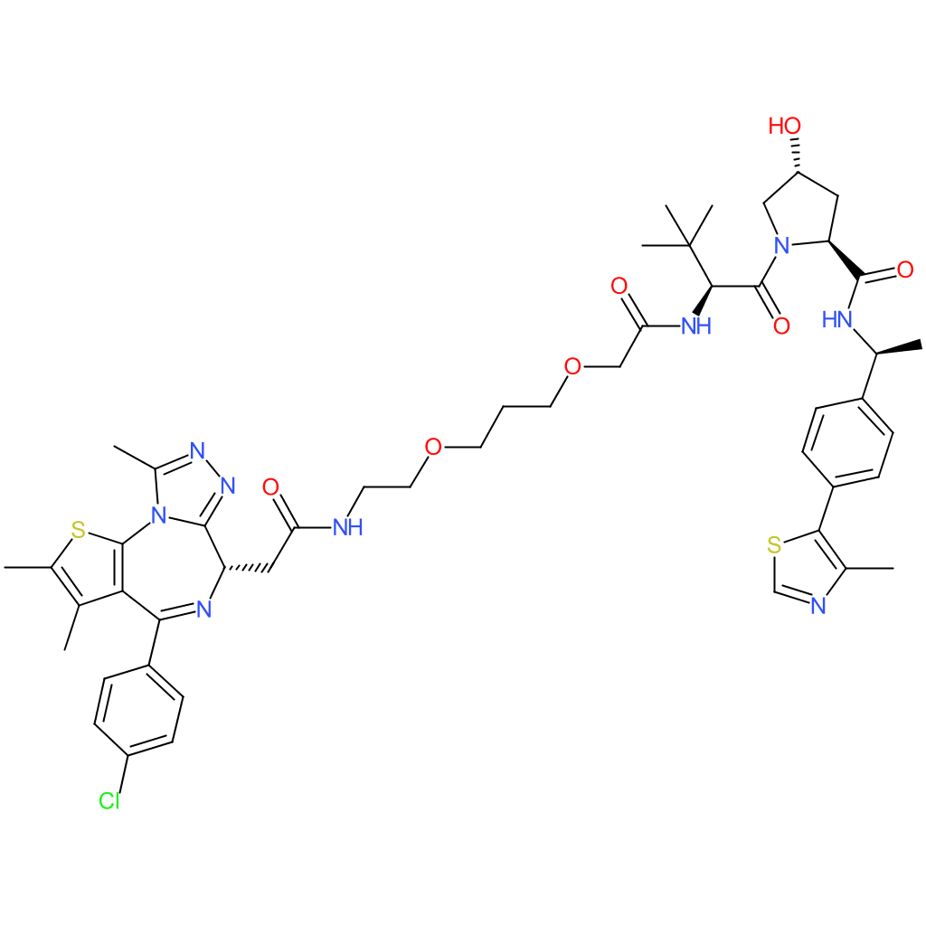 (2S,4R)-1-[(2S)-2-[[2-[3-[2-[[2-[(9S)-7-(4-Chlorophenyl)-4,5,13-trimethyl-3-thia-1,8,11,12-tetrazatricyclo[8.3.0.02,6]trideca-2(6),4,7,10,12-pentaen-9-yl]acetyl]amino]ethoxy]propoxy]acetyl]amino]-3,3-dimethylbutanoyl]-4-hydroxy-N-[(1S)-1-[4-(4-methyl-1,3-thiazol-5-yl)phenyl]ethyl]pyrrolidine-2-carboxamide
