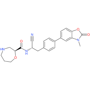 (S)-N-((S)-1-Cyano-2-(4-(3-methyl-2-oxo-2,3-dihydrobenzo[d]oxazol-5-yl)phenyl)ethyl)-1,4-oxazepane-2-carboxamide