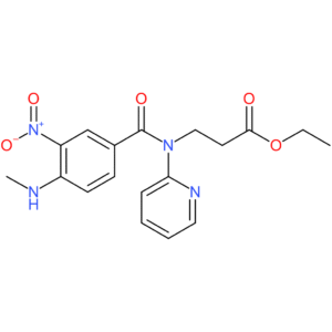 Ethyl 3-(4-(methylamino)-3-nitro-N-(pyridin-2-yl)benzamido)propanoate