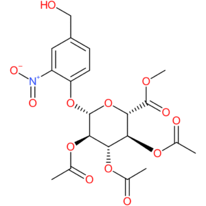 (2S,3R,4S,5S,6S)-2-(4-(Hydroxymethyl)-2-nitrophenoxy)-6-(methoxycarbonyl)tetrahydro-2H-pyran-3,4,5-triyl triacetate