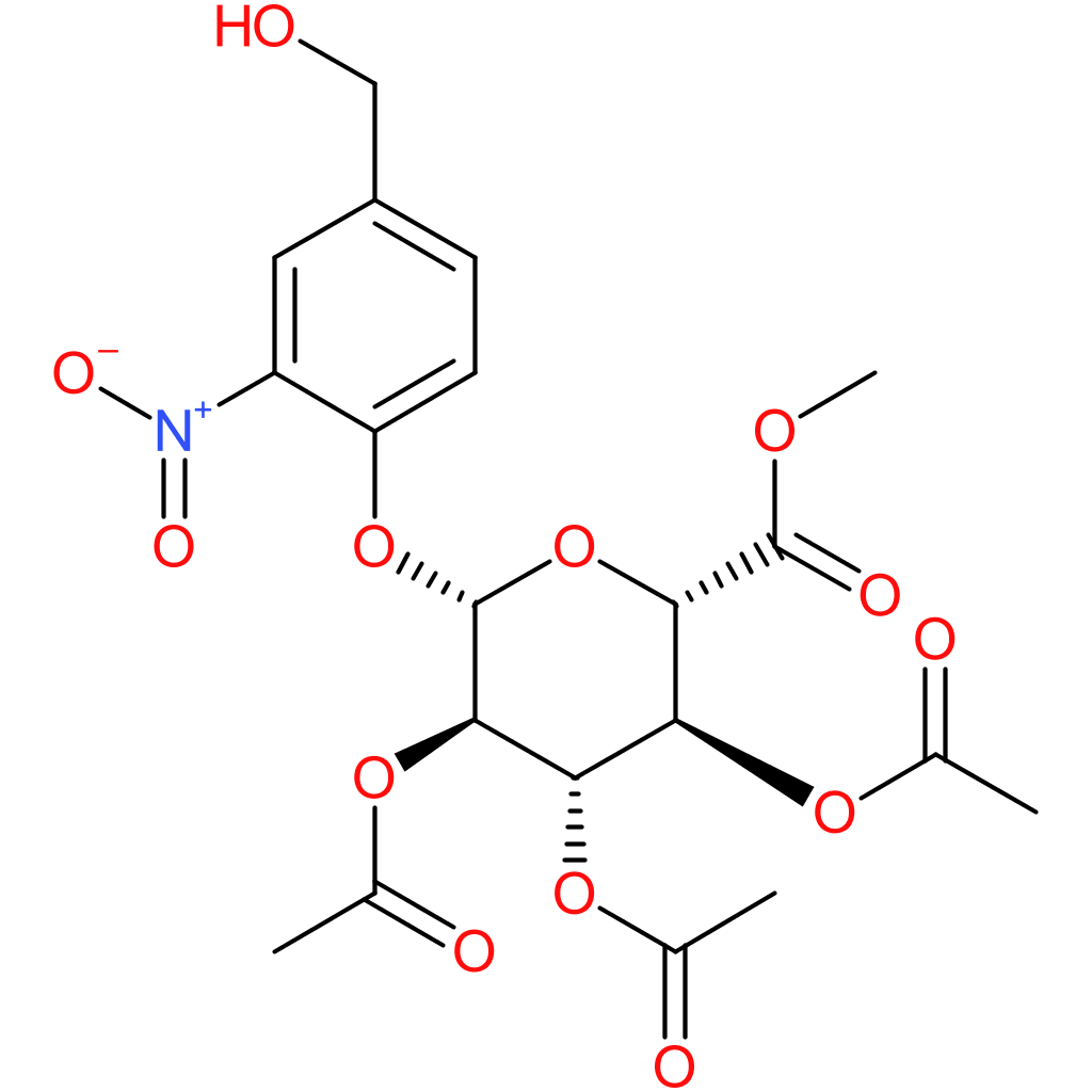 (2S,3R,4S,5S,6S)-2-(4-(Hydroxymethyl)-2-nitrophenoxy)-6-(methoxycarbonyl)tetrahydro-2H-pyran-3,4,5-triyl triacetate