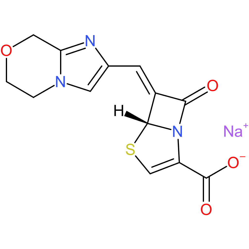 4-Thia-1-azabicyclo[3.2.0]hept-2-ene-2-carboxylic acid,6-[(5,6-dihydro-8H-imidazo[2,1-c][1,4]oxazin-2-yl)methylene]-7-oxo-,sodium salt, (5R,6Z)-