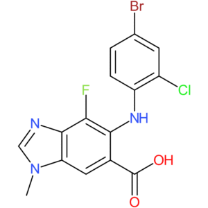 5-((4-Bromo-2-chlorophenyl)amino)-4-fluoro-1-methyl-1H-benzo[d]imidazole-6-carboxylic acid