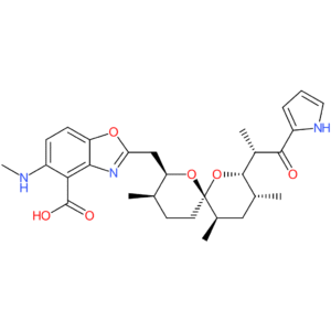 4-Benzoxazolecarboxylicacid,5-(methylamino)-2-[[(2R,3R,6S,8S,9R,11R)-3,9,11-trimethyl-8-[(1S)-1-methyl-2-oxo-2-(1H-pyrrol-2-yl)ethyl]-1,7-dioxaspiro[5.5]undec-2-yl]methyl]-
