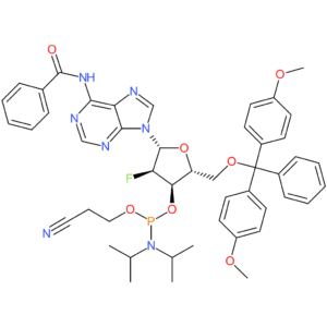 (2R,3R,4R,5R)-5-(6-Benzamido-9H-purin-9-yl)-2-((bis(4-methoxyphenyl)(phenyl)methoxy)methyl)-4-fluorotetrahydrofuran-3-yl (2-cyanoethyl) diisopropylphosphoramidite