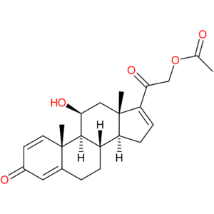 Pregna-1,4,16-triene-3,20-dione,21-(acetyloxy)-11-hydroxy-, (11b)-