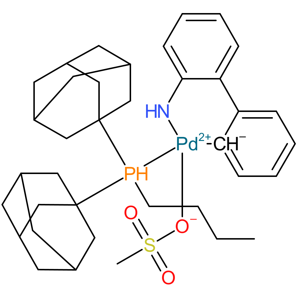 Methanesulfonato(diadamantyl-n-butylphosphino)-2′-amino-1,1′-biphenyl-2-yl)palladium(II)