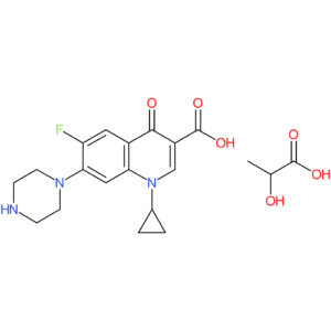 1-Cyclopropyl-6-fluoro-4-oxo-7-(piperazin-1-yl)-1,4-dihydroquinoline-3-carboxylic acid compound with 2-hydroxypropanoic acid (1:1)