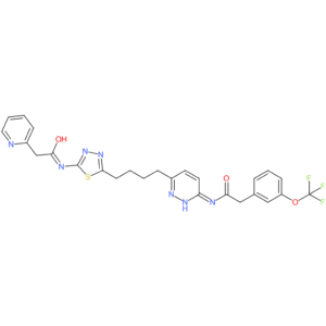 N-[6-[4-[5-[(2-pyridin-2-ylacetyl)amino]-1,3,4-thiadiazol-2-yl]butyl]pyridazin-3-yl]-2-[3-(trifluoromethoxy)phenyl]acetamide