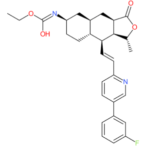 Ethyl ((1R,3aR,4aR,6R,8aR,9S,9aS)-9-((E)-2-(5-(3-fluorophenyl)pyridin-2-yl)vinyl)-1-methyl-3-oxododecahydronaphtho[2,3-c]furan-6-yl)carbamate