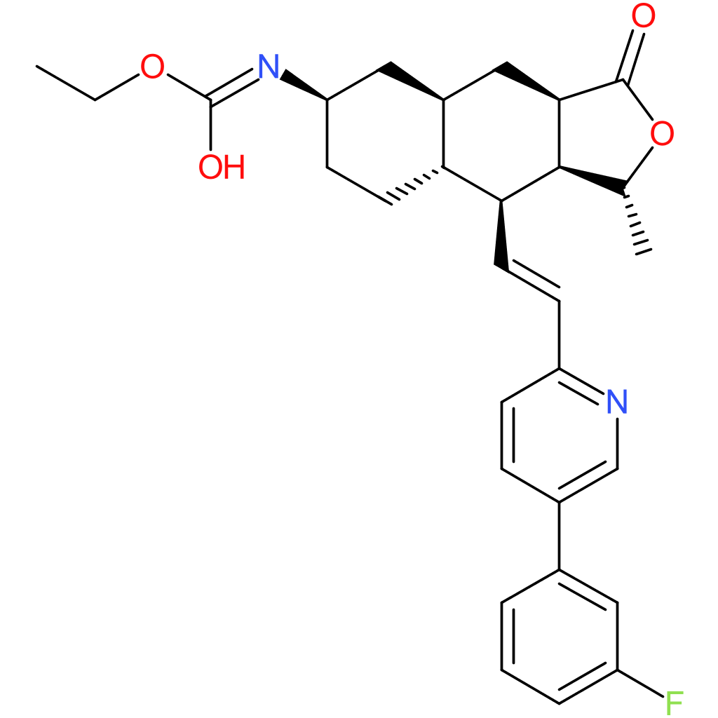 Ethyl ((1R,3aR,4aR,6R,8aR,9S,9aS)-9-((E)-2-(5-(3-fluorophenyl)pyridin-2-yl)vinyl)-1-methyl-3-oxododecahydronaphtho[2,3-c]furan-6-yl)carbamate