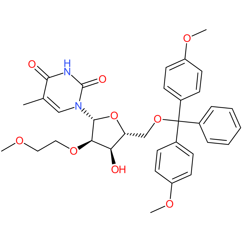 1-((2R,3R,4R,5R)-5-((Bis(4-methoxyphenyl)(phenyl)methoxy)methyl)-4-hydroxy-3-(2-methoxyethoxy)tetrahydrofuran-2-yl)-5-methylpyrimidine-2,4(1H,3H)-dione
