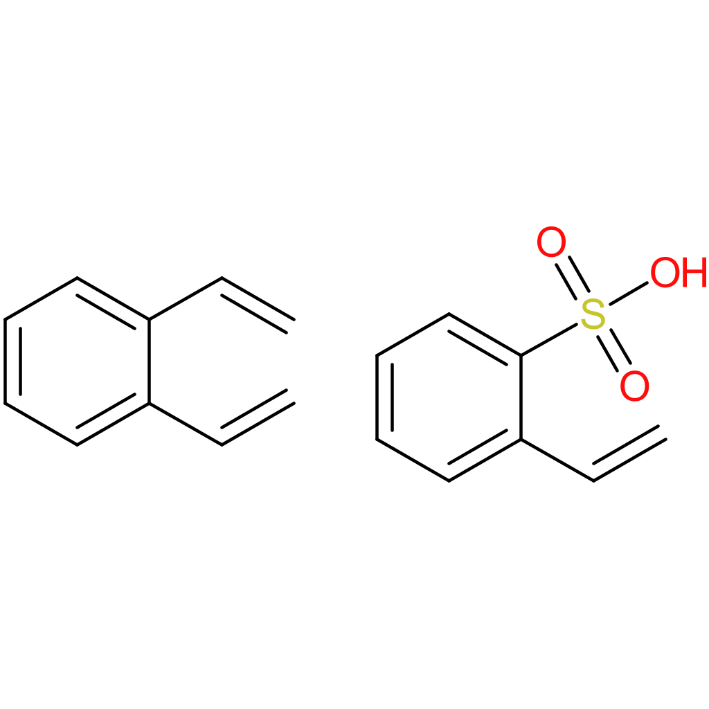 Ethenylbenzenesulfonic acid, polymer with diethenylbenzene