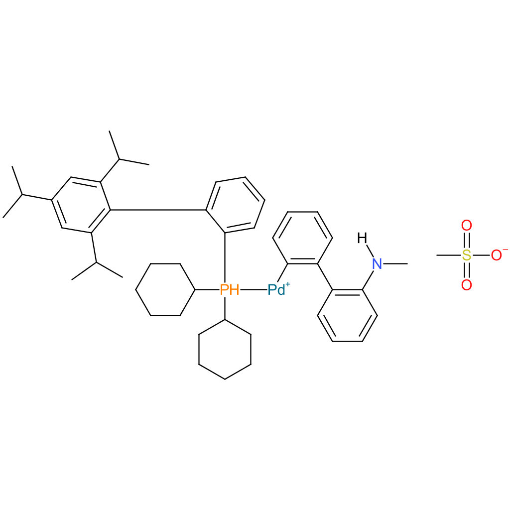 Methanesulfonato(2-dicyclohexylphosphino-2′,4′,6′-tri-i-propyl-1,1′-biphenyl)(2′-methylamino-1,1′-biphenyl-2-yl)palladium(II), min.  [XPhos Palladacycle Gen. 4]
