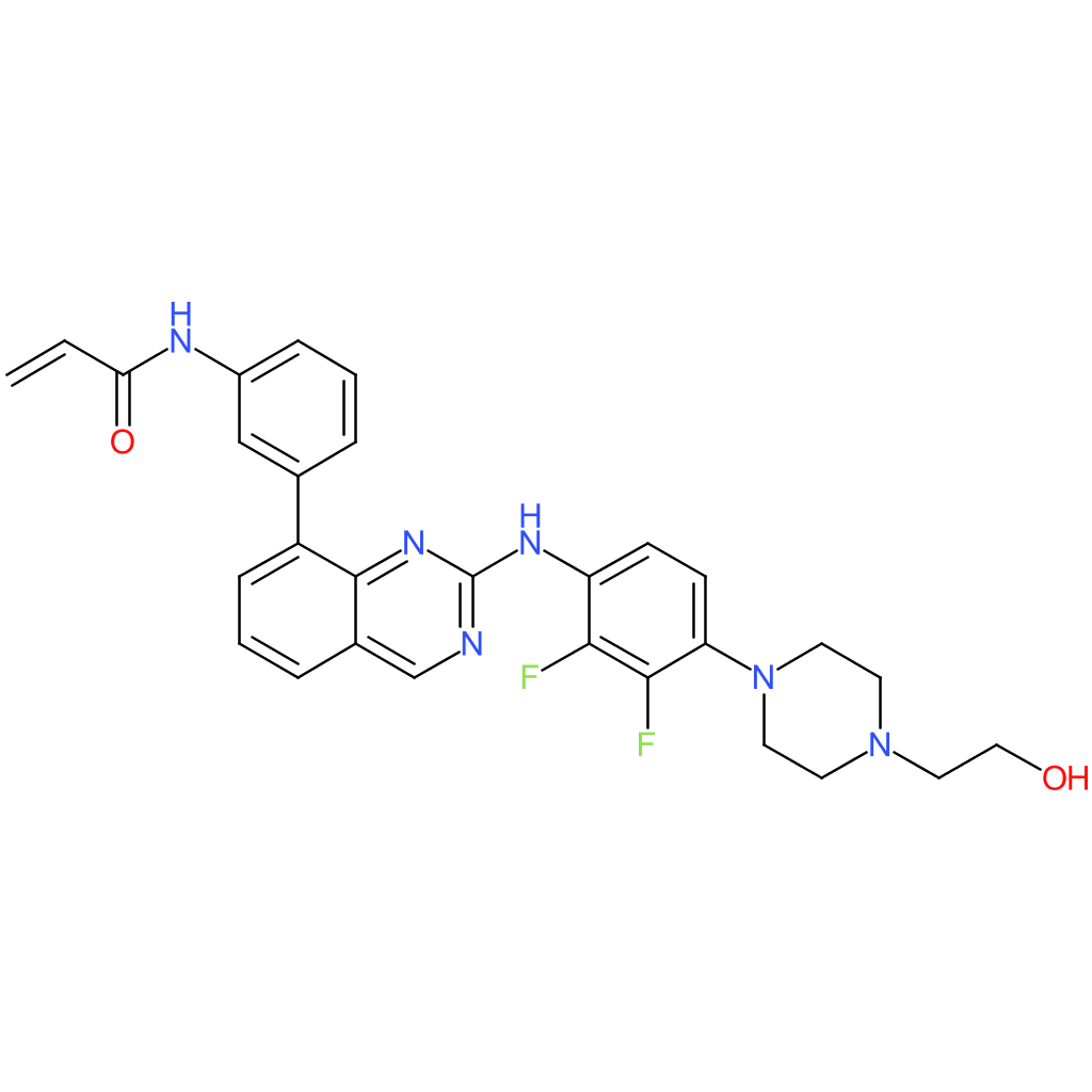 N-(3-(2-((2,3-Difluoro-4-(4-(2-hydroxyethyl)piperazin-1-yl)phenyl)amino)quinazolin-8-yl)phenyl)acrylamide