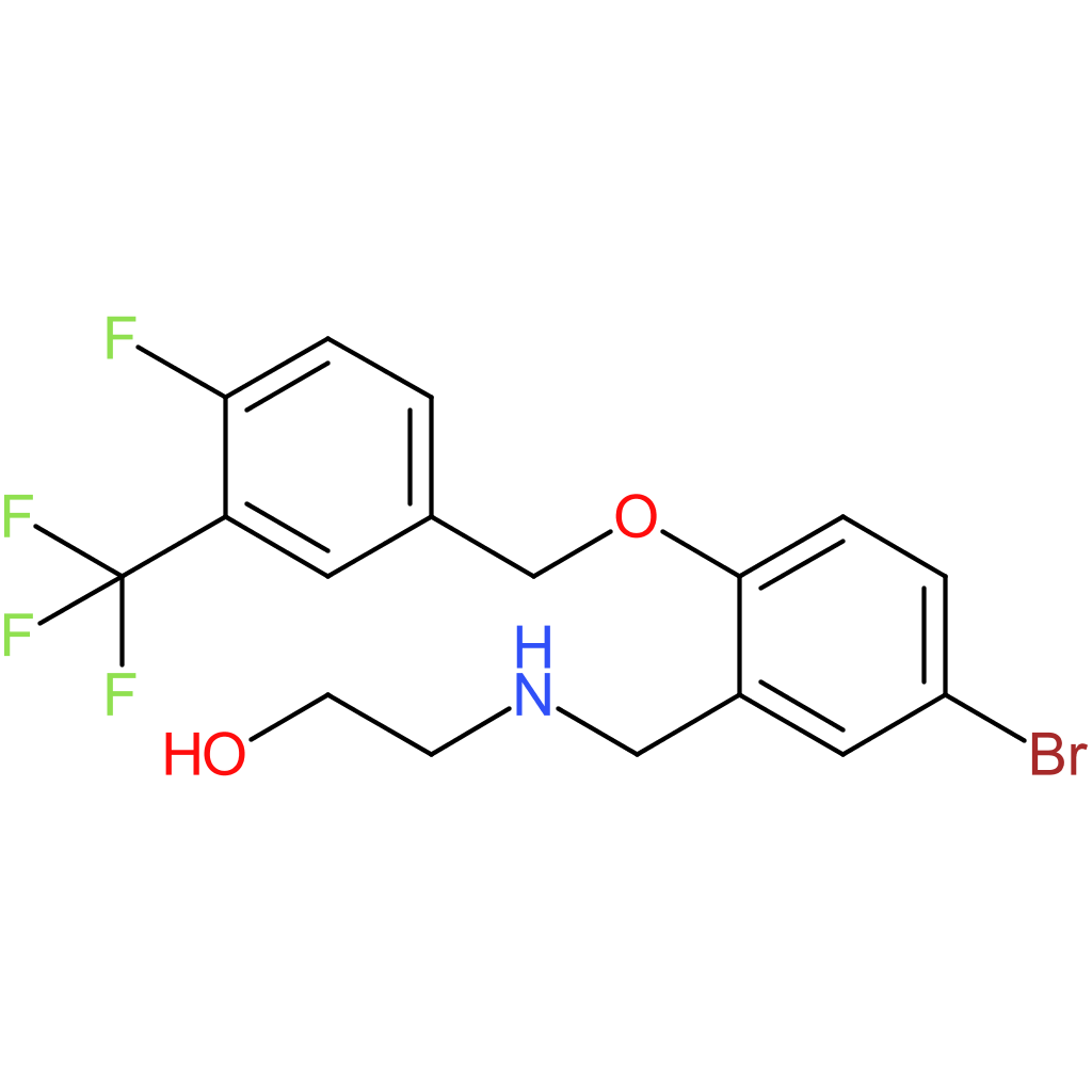 2-((5-bromo-2-((4-fluoro-3-(trifluoromethyl)benzyl)oxy)benzyl)amino)ethan-1-ol