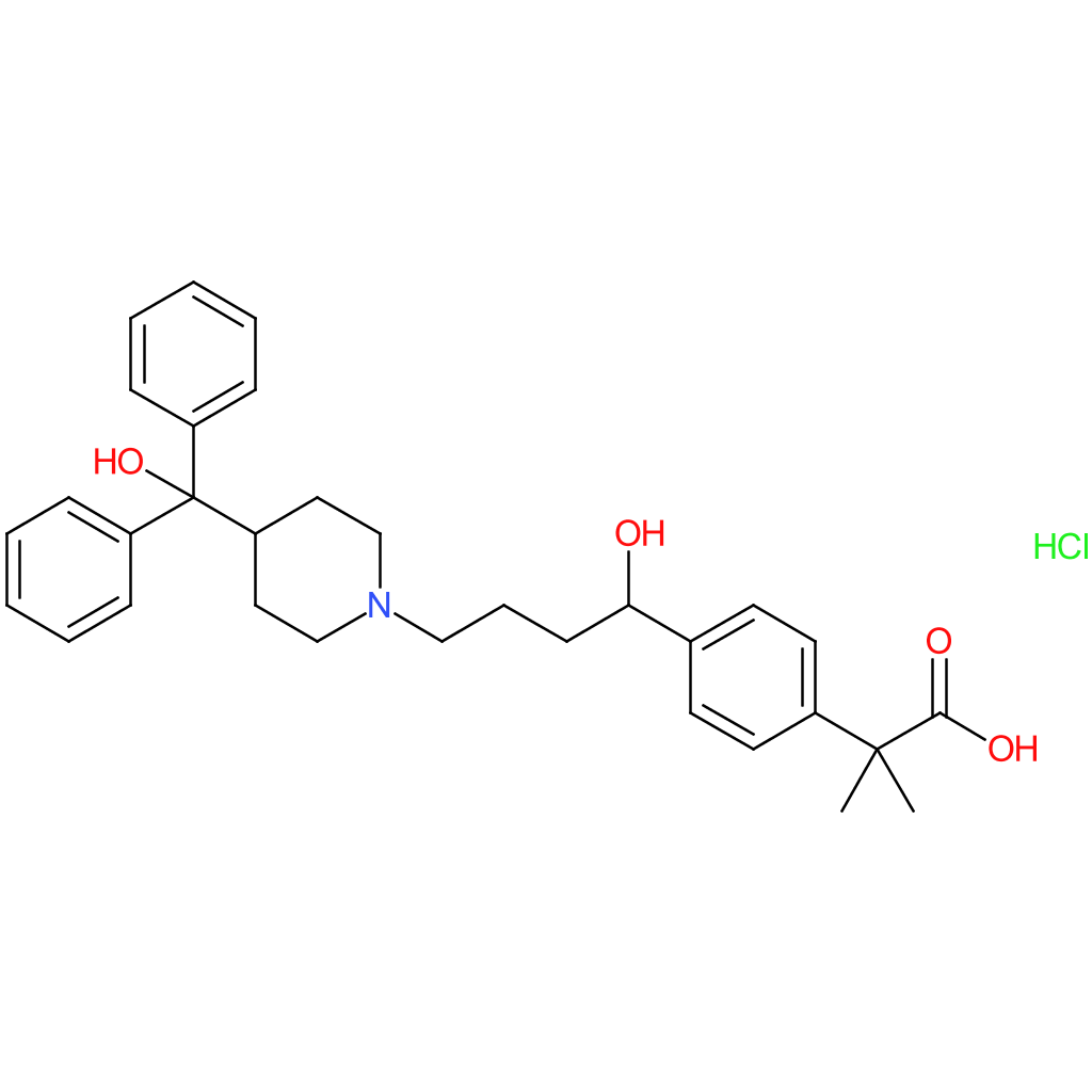 2-(4-(1-Hydroxy-4-(4-(hydroxydiphenylmethyl)piperidin-1-yl)butyl)phenyl)-2-methylpropanoic acid hydrochloride