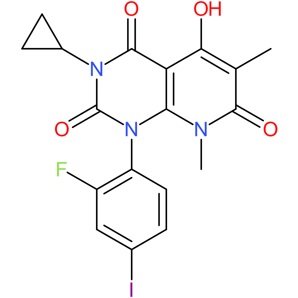 3-Cyclopropyl-1-(2-fluoro-4-iodophenyl)-5-hydroxy-6,8-dimethylpyrido[2,3-d]pyrimidine-2,4,7(1H,3H,8H)-trione