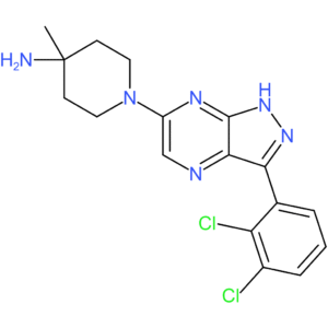 1-(3-(2,3-dichlorophenyl)-1H-pyrazolo[3,4-b]pyrazin-6-yl)-4-methylpiperidin-4-amine