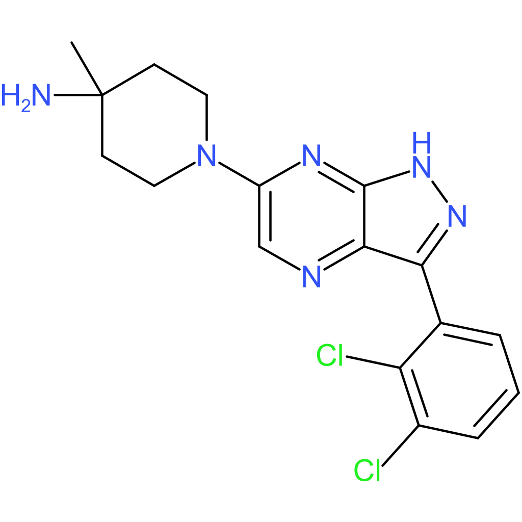 1-(3-(2,3-dichlorophenyl)-1H-pyrazolo[3,4-b]pyrazin-6-yl)-4-methylpiperidin-4-amine
