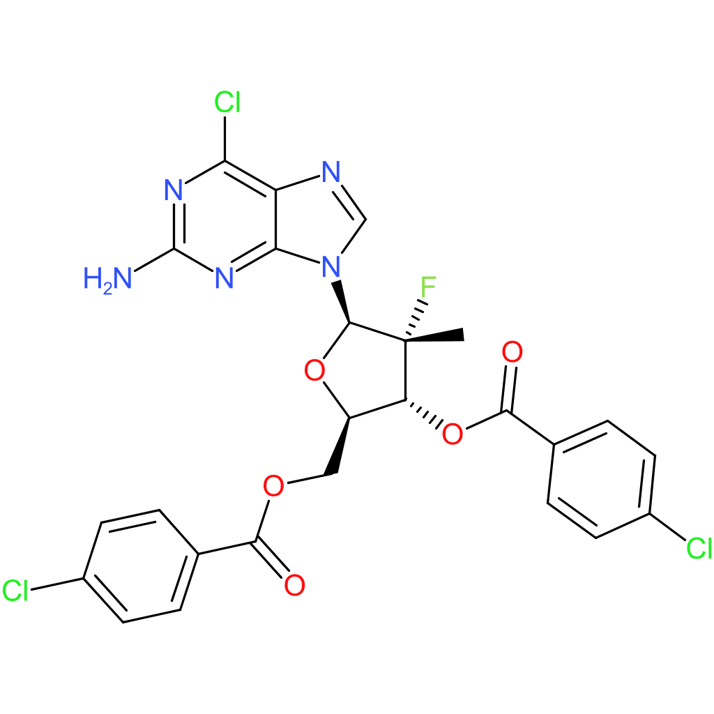 (2R,3R,4R,5R)-5-(2-Amino-6-chloro-9H-purin-9-yl)-2-(((4-chlorobenzoyl)oxy)methyl)-4-fluoro-4-methyltetrahydrofuran-3-yl 4-chlorobenzoate