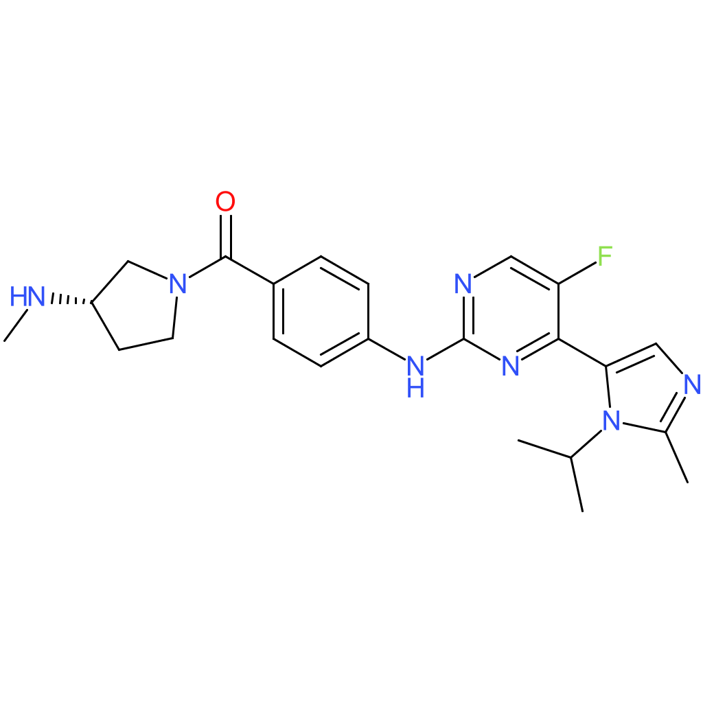 (S)-(4-((5-Fluoro-4-(1-isopropyl-2-methyl-1H-imidazol-5-yl)pyrimidin-2-yl)amino)phenyl)(3-(methylamino)pyrrolidin-1-yl)methanone