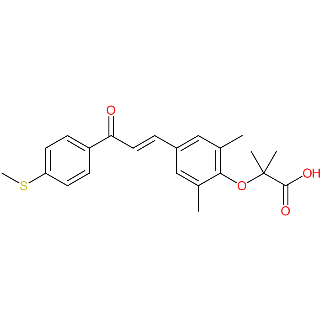 (E)-2-(2,6-Dimethyl-4-(3-(4-(methylthio)phenyl)-3-oxoprop-1-en-1-yl)phenoxy)-2-methylpropanoic acid