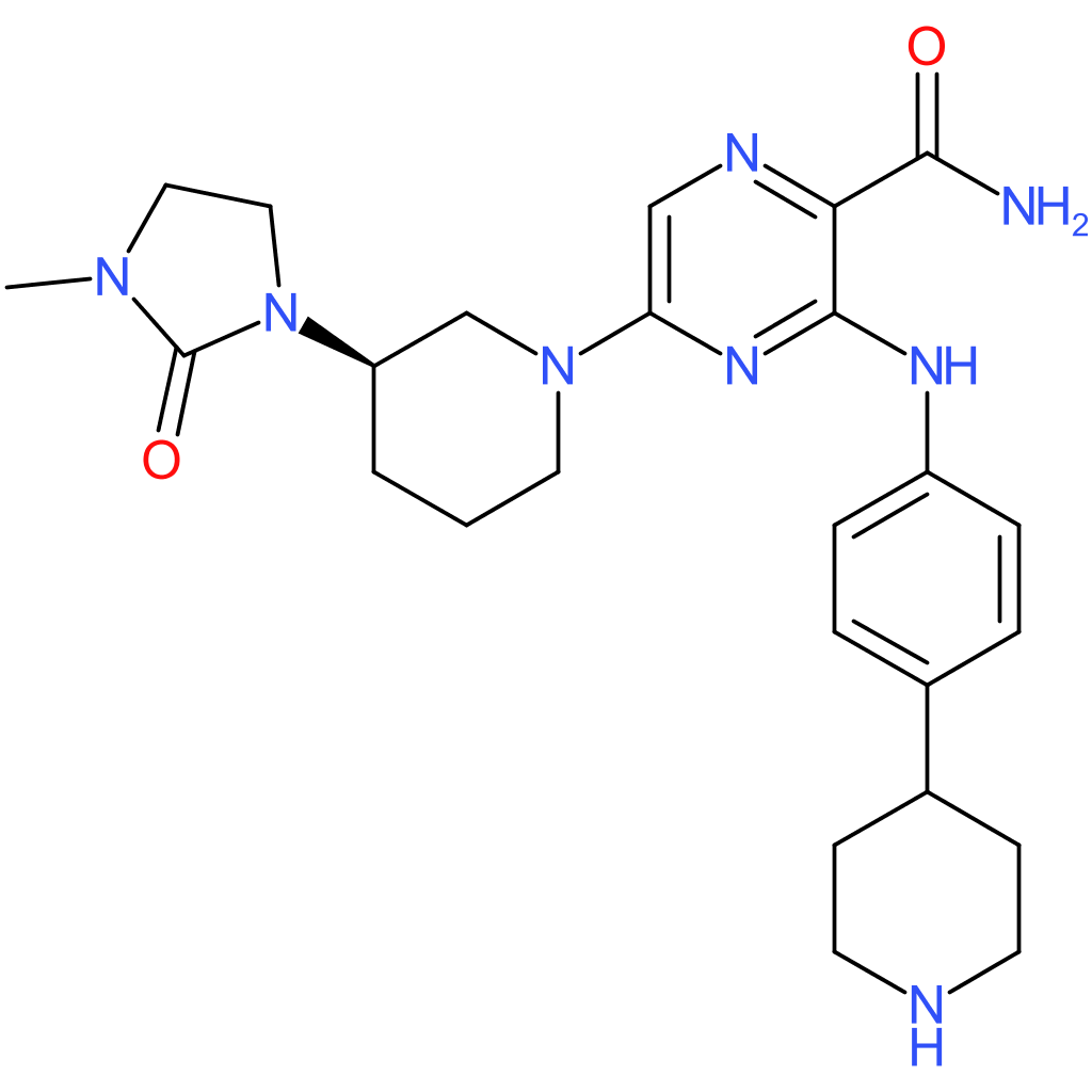 5-[(3R)-3-(3-methyl-2-oxoimidazolidin-1-yl)piperidin-1-yl]-3-(4-piperidin-4-ylanilino)pyrazine-2-carboxamide