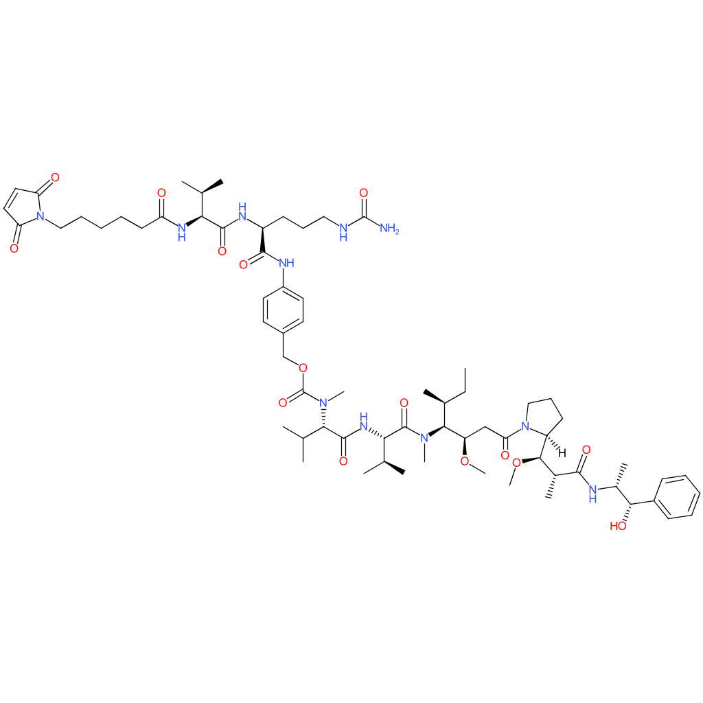 Maleimidocaproyl-valine-citrulline-p-aminobenzyloxycarbonyl monomethylauristatin E